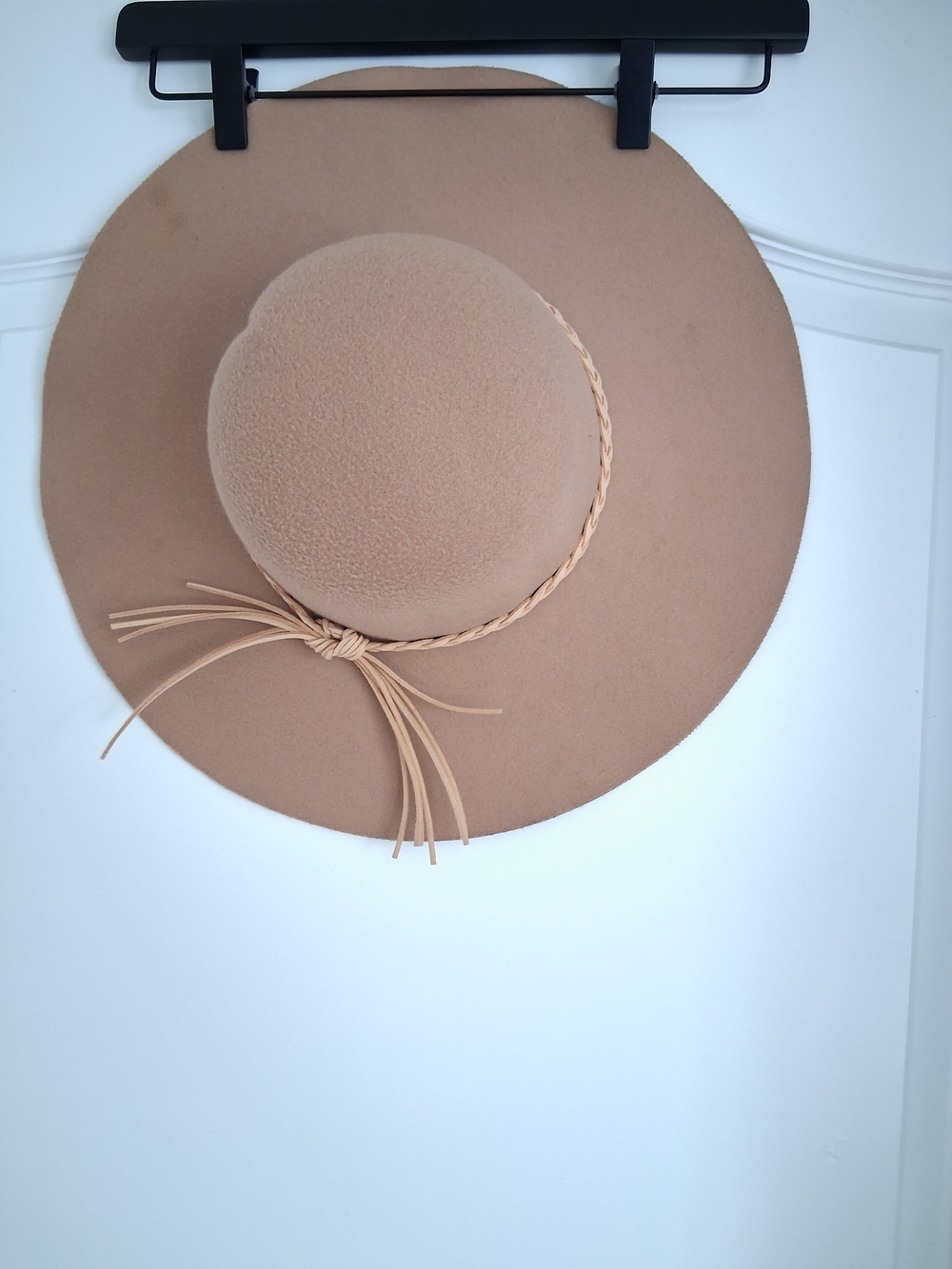 Rue21 Wide Brim Felt Hat with Braided Trim - Tan